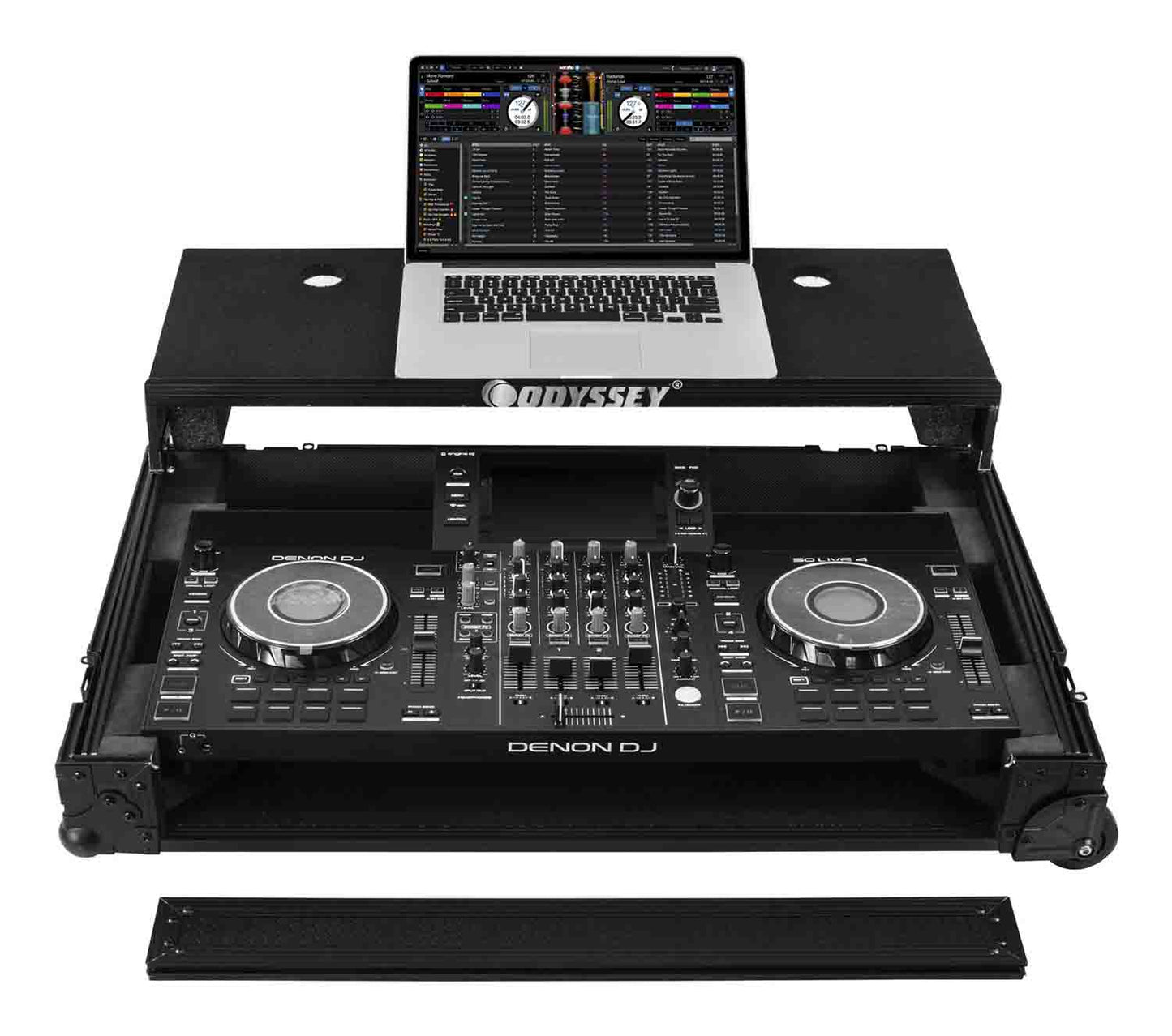 Odyssey 810SC4M DJ Flight Case with Glide Style Laptop Platform for Denon DJ SC LIVE 4 I-Board - Hollywood DJ