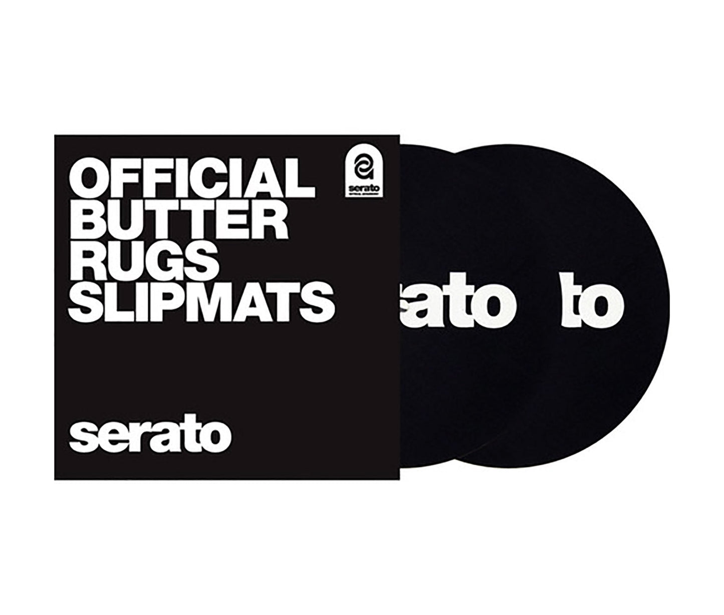Serato OSA-SM-BLK Logo Slipmats in Black - Pair - Hollywood DJ