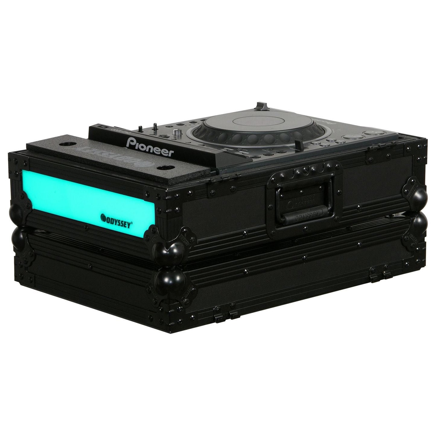 Odyssey FFXCDJBL, Universal Large Format Tabletop CD Digital Media Player Case with LED Panel - Black - Hollywood DJ
