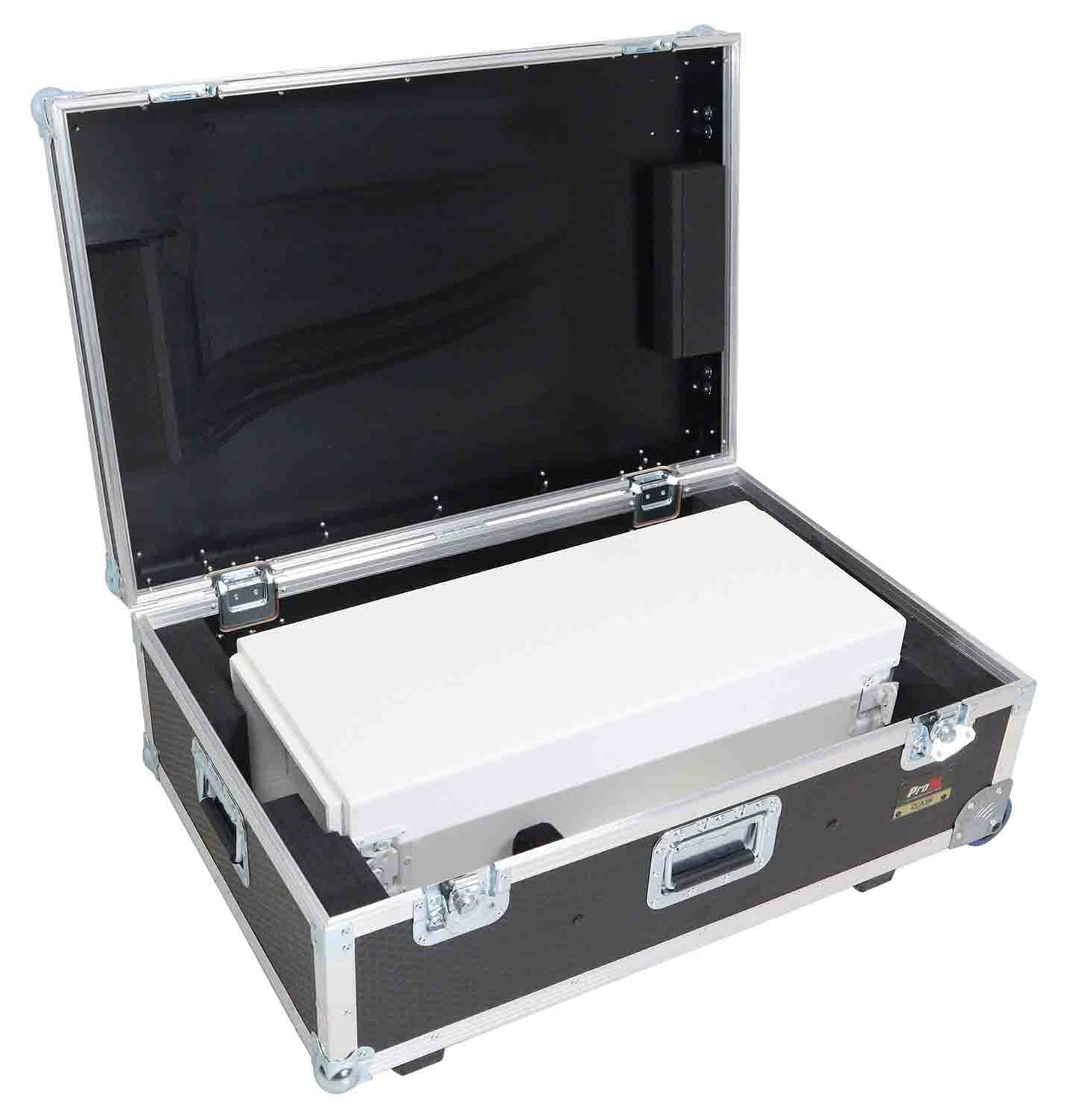 ProX XZF-DJCT W 2U CASE Control Tower DJ Stand with 2x1U Rack Laptop Arm and Cases for Pioneer XDJ-XZ, DDJ-1000 SRT, RANE One, and SX3 - White Finish - Hollywood DJ