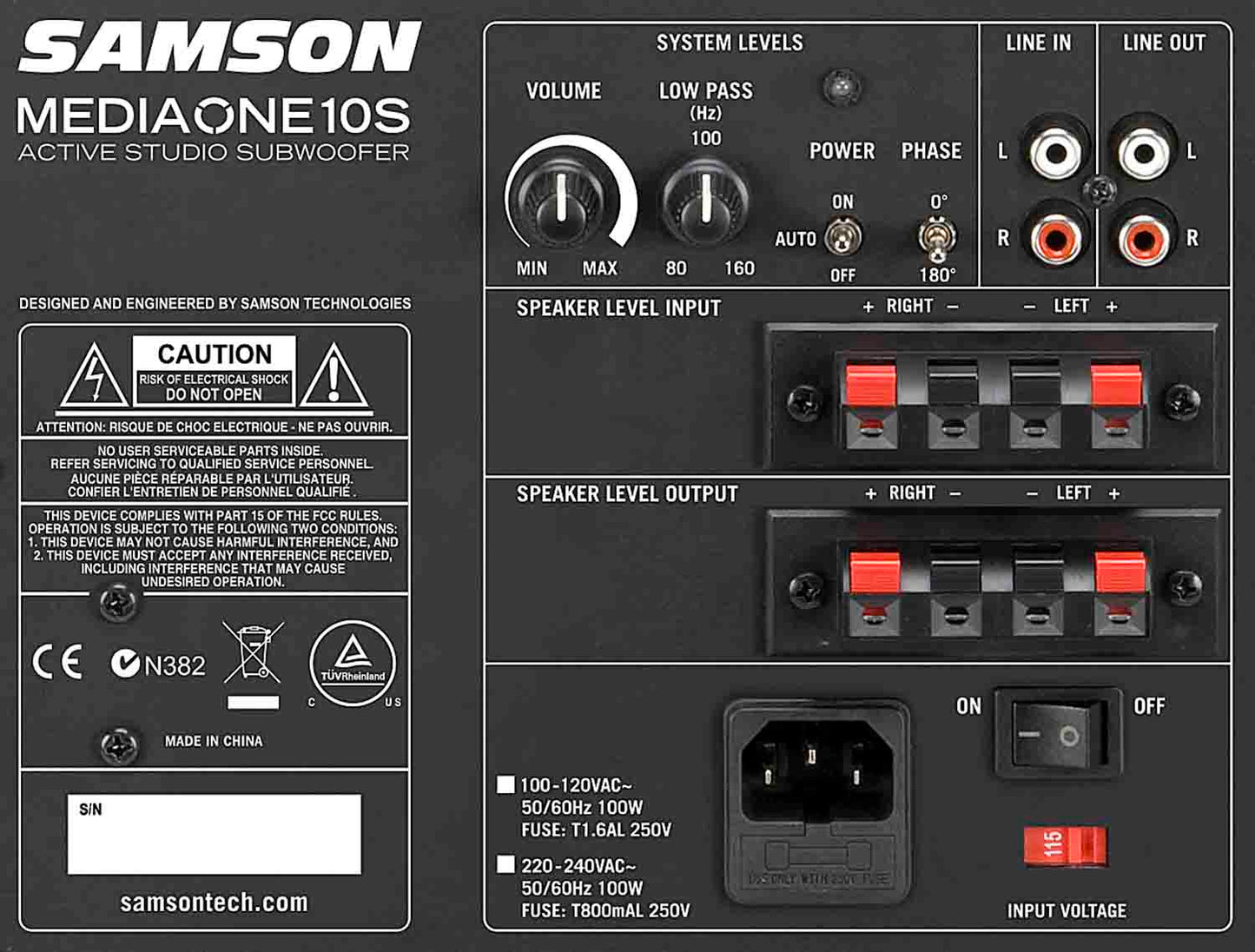 Samson Media One 10S Active Studio Subwoofer