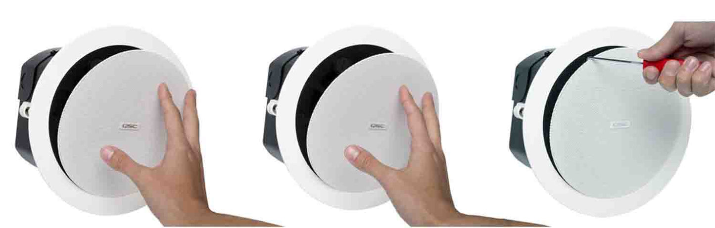 QSC AD-C6T-LP 6.5-Inch 2-Way, Low-Profile Ceiling Loudspeaker - White - Hollywood DJ