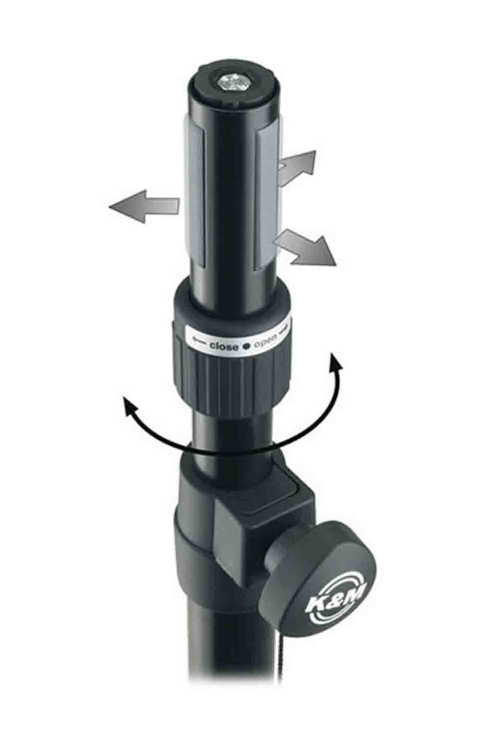 K&M 21366 Speaker Pole with Ring Lock - Black - Hollywood DJ