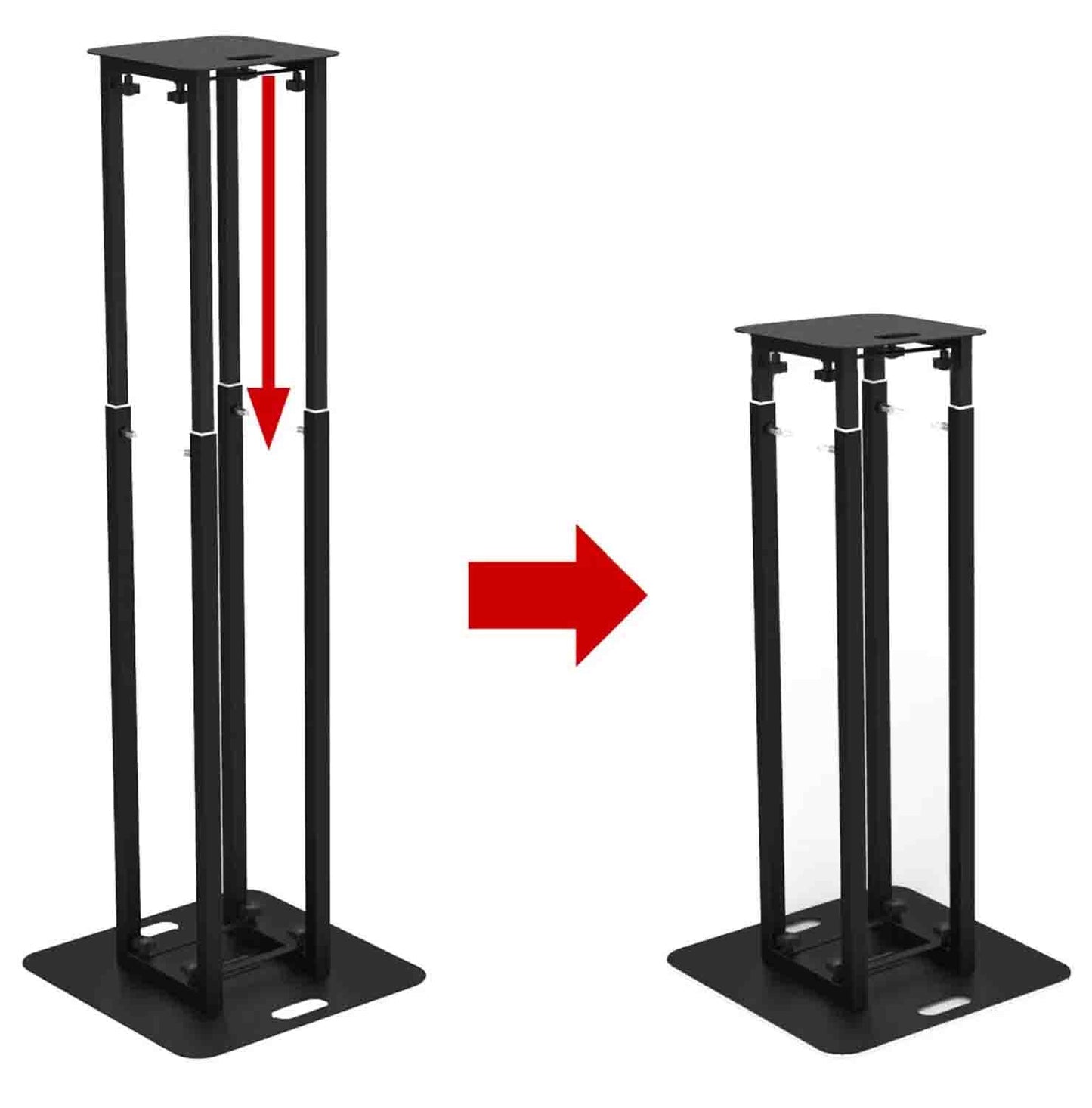 Odyssey LVS4677BLK Professional All-Purpose Height Adjustable Portable Light Column - Black - Hollywood DJ