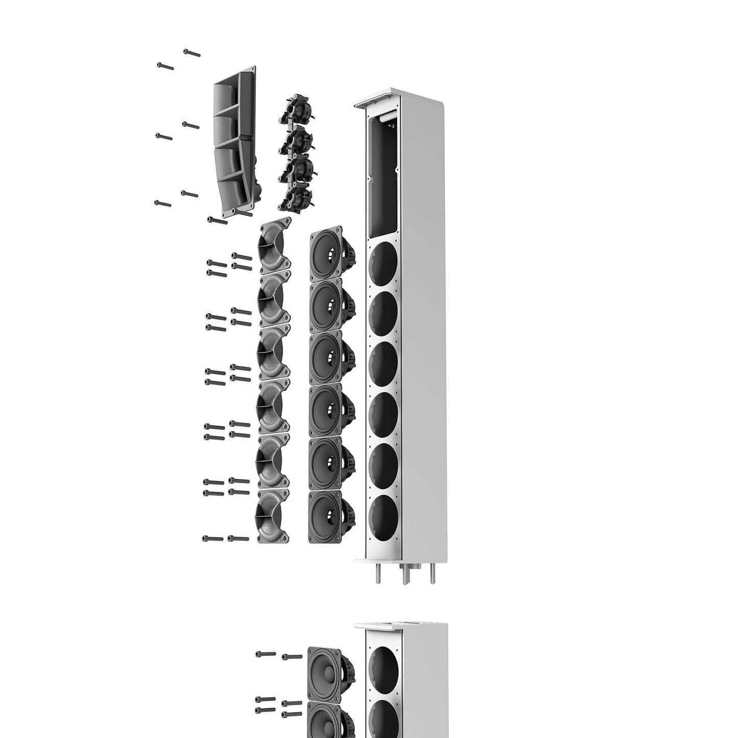 LD System MAUI 44 G2 W Cardioid Powered Column Loudspeaker - White - Hollywood DJ