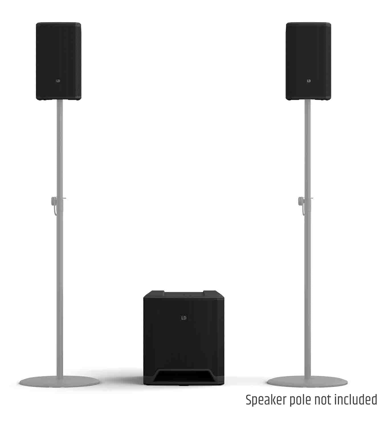 LD Systems DAVE 12 G4X Compact 2.1 Powered PA System with Bluetooth and Mixer - 750W RMS