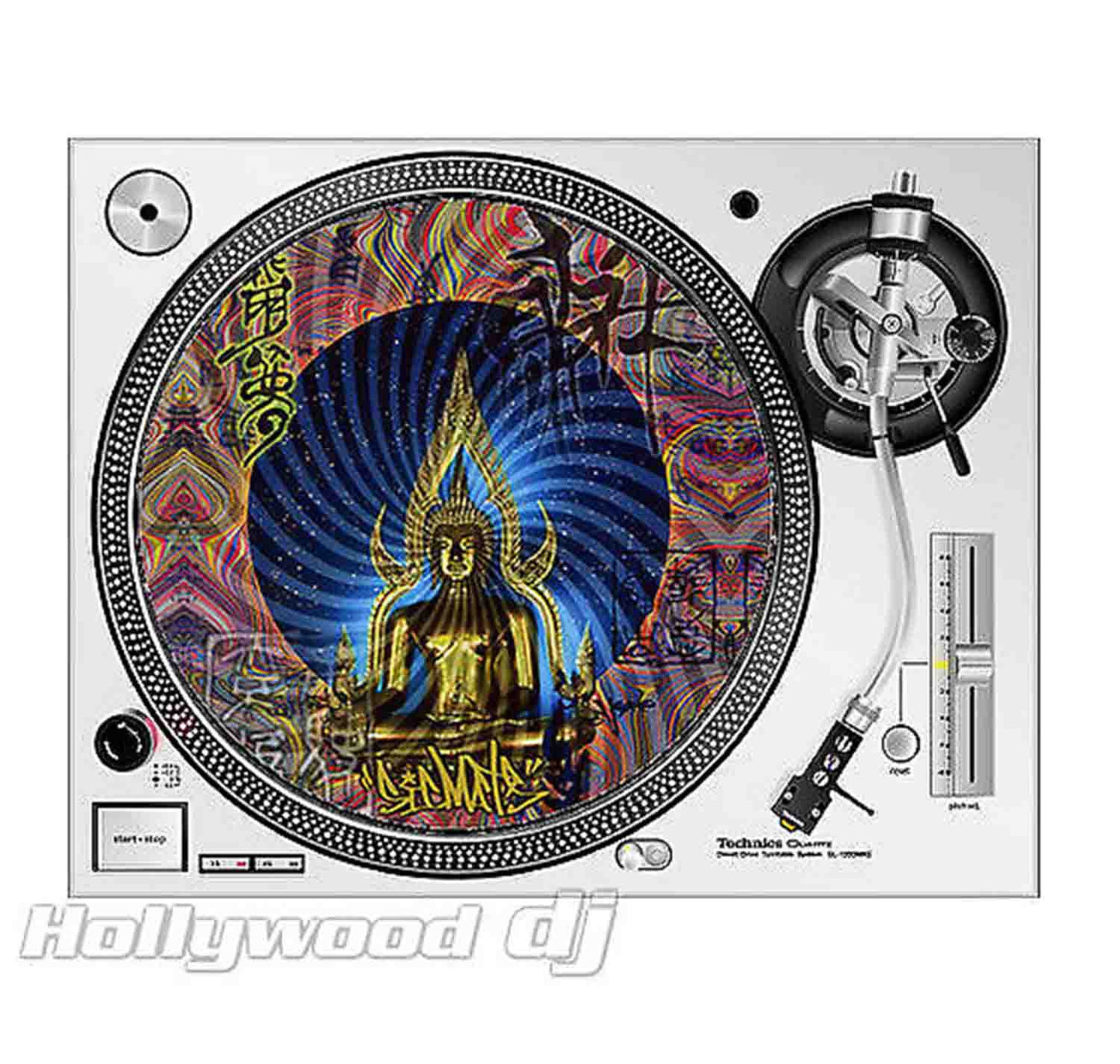 Sicmats DJ Turntable Slipmats Pair 'BUDDAH' Sic Mats Slip Mat Set Scratch Pads - Hollywood DJ