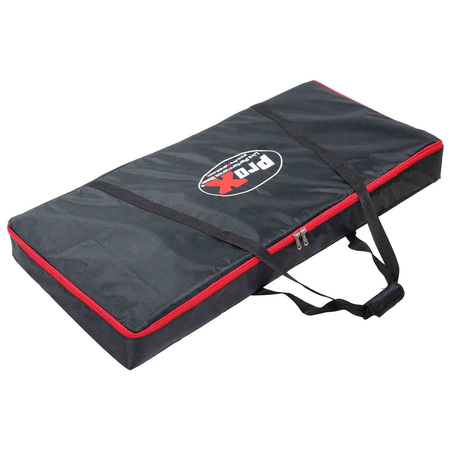 ProX XF-VISTA BL VISTA DJ Booth Facade Table Station with White/Black Scrim kit and Padded Travel Bag - Hollywood DJ