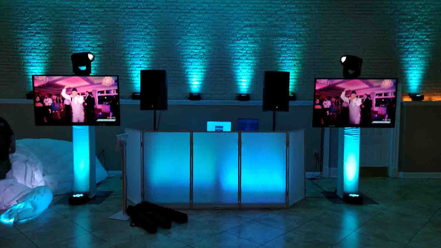 ProX XF-4X3048B MK2 Four Panel DJ Facade Black Collapse and Go Facade Panels with Carry Bag – Black/White Scrims - Hollywood DJ