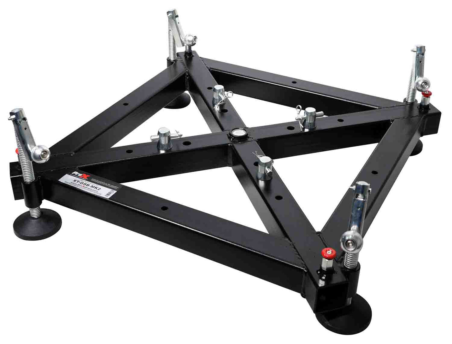 PROX XT-GSB MK3 Universal Vertical Tower Truss Ground Support Base on Wheels with Leveling Jacks for F34, F44 and 12" Bolt truss - Hollywood DJ