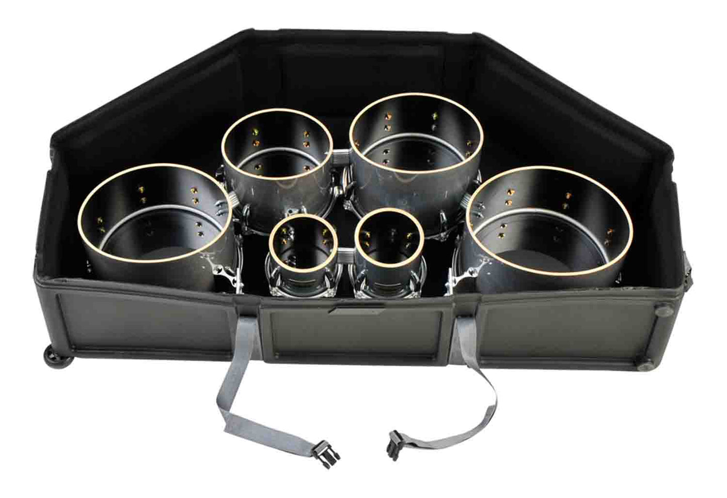 SKB Cases 1SKB-DM0234 Marching Quad and Quint Case with Wheels and Padded Interior - Hollywood DJ