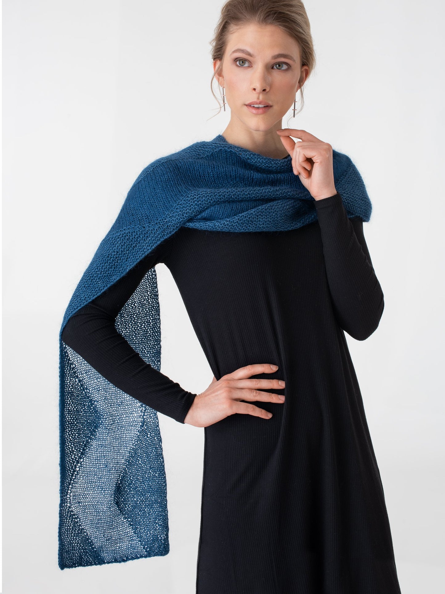 Shibui Knits Scroll Scarf (Pebble + Silk Cloud)