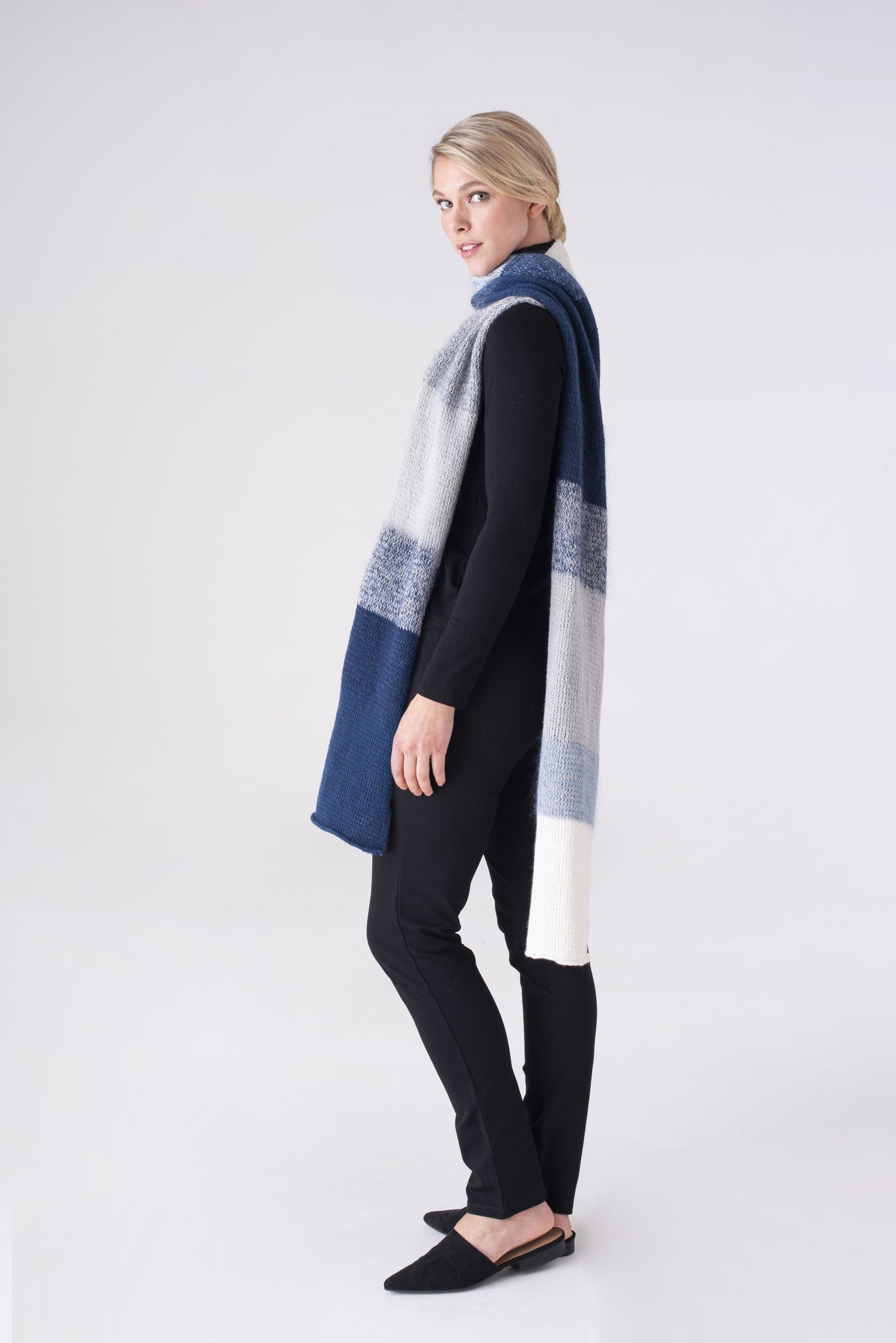 Shibui Knits Strata Scarf (Cima+Pebble+Silk Cloud)