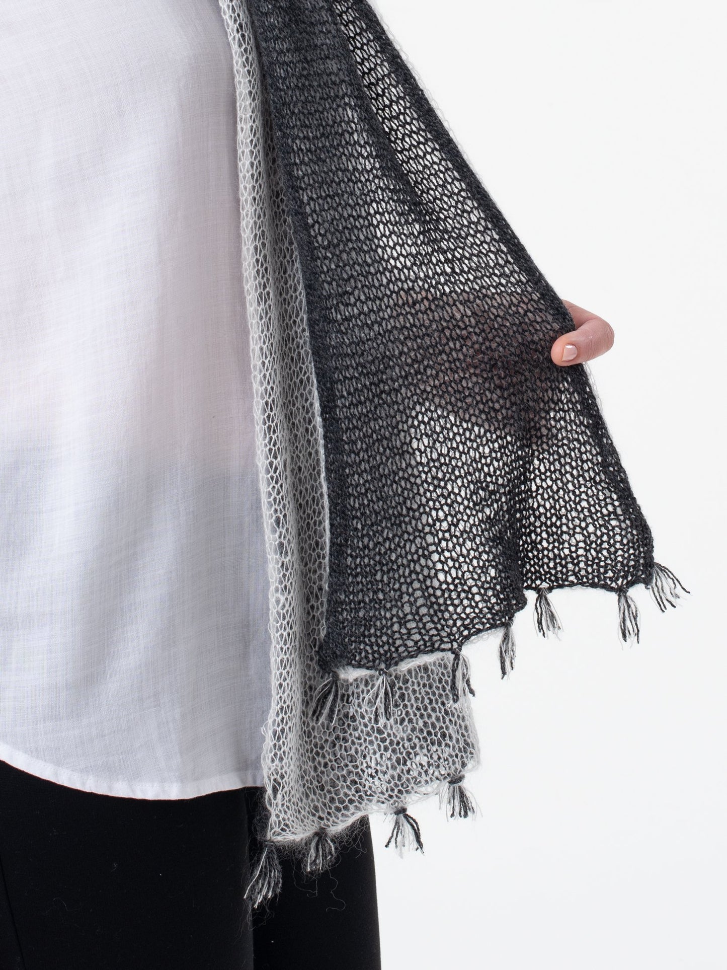 Shibui Knits Gossamer Scarf (Pebble + Silk Cloud)