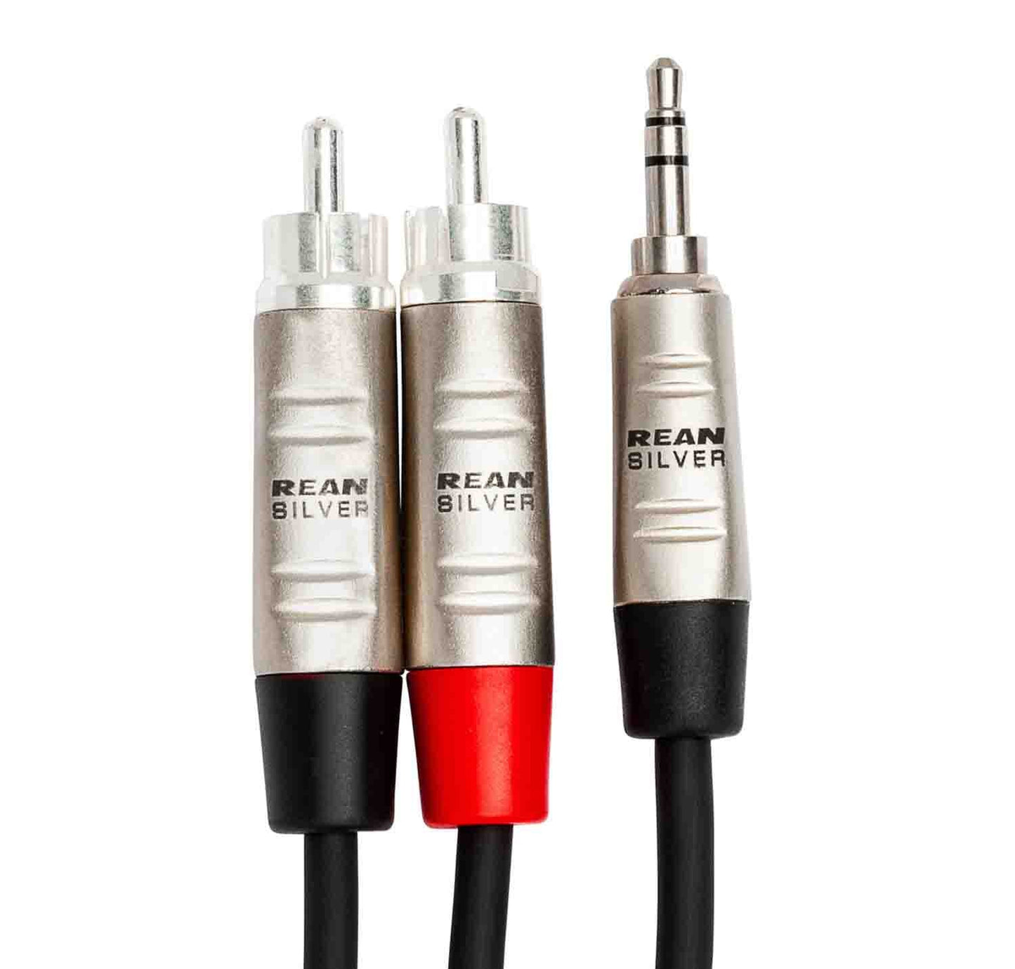 Hosa HMR-006Y, REAN 3.5mm TRS to Dual RCA Pro Stereo Breakout Cable - 6 Feet - Hollywood DJ