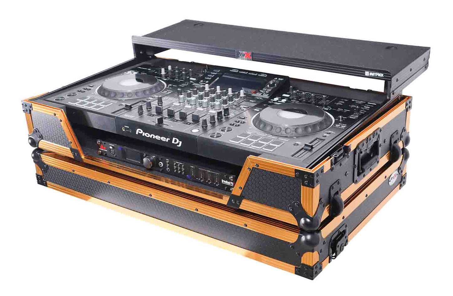 PROX XS-XDJXZWLTFGLD ATA Flight Case For Pioneer XDJ-XZ DJ Controller with Laptop Shelf - Hollywood DJ