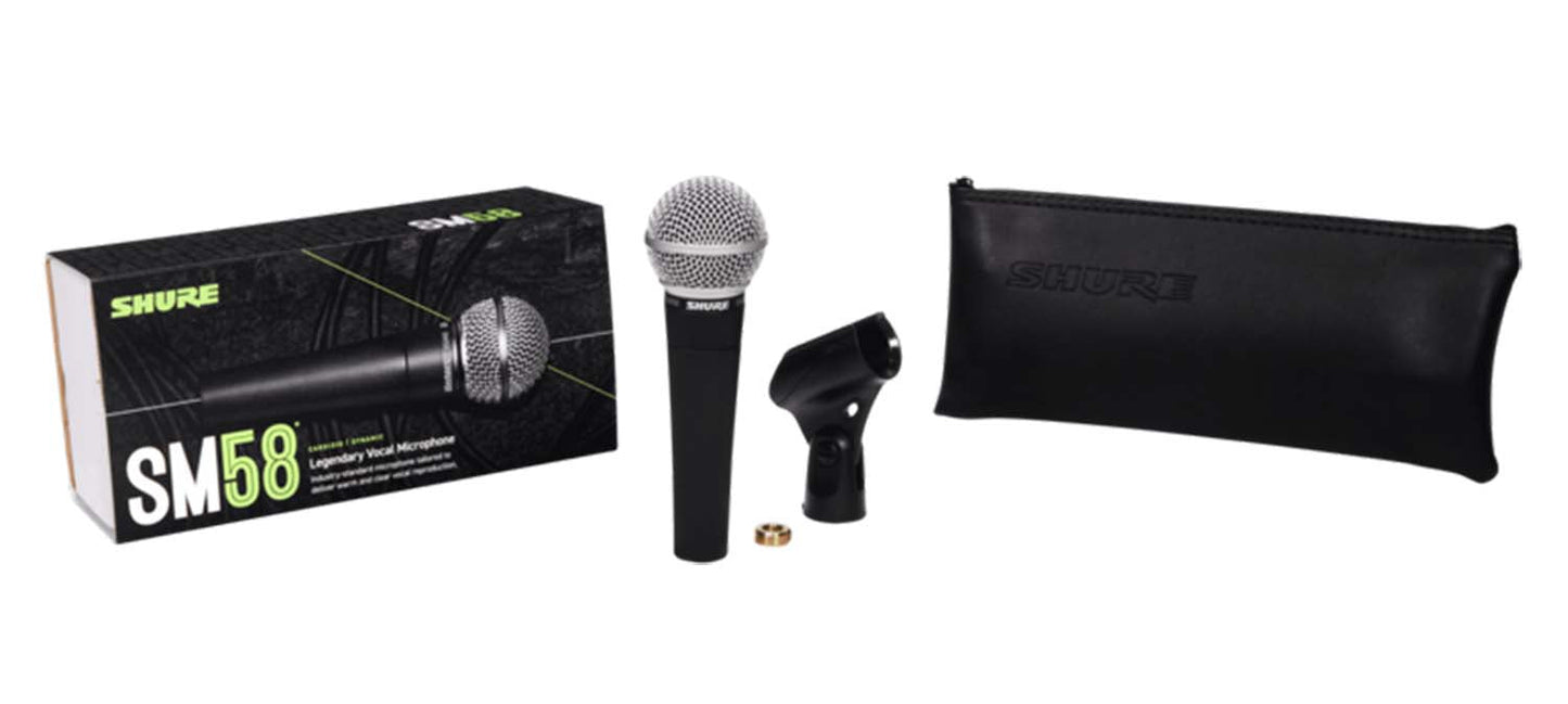 Shure SM58-CN Dynamic Cardioid Microphone with Cable and 3-pin XLR Connector - Dark Grey - Hollywood DJ