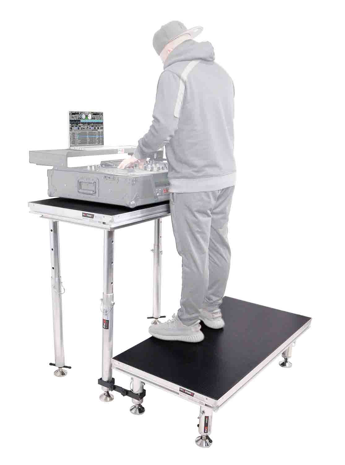 ProX XSQ-2X4 MK2 StageQ MK2 2ft X 4ft Heavy Duty Platform with 28 to 48 Inch Height Legs - Hollywood DJ