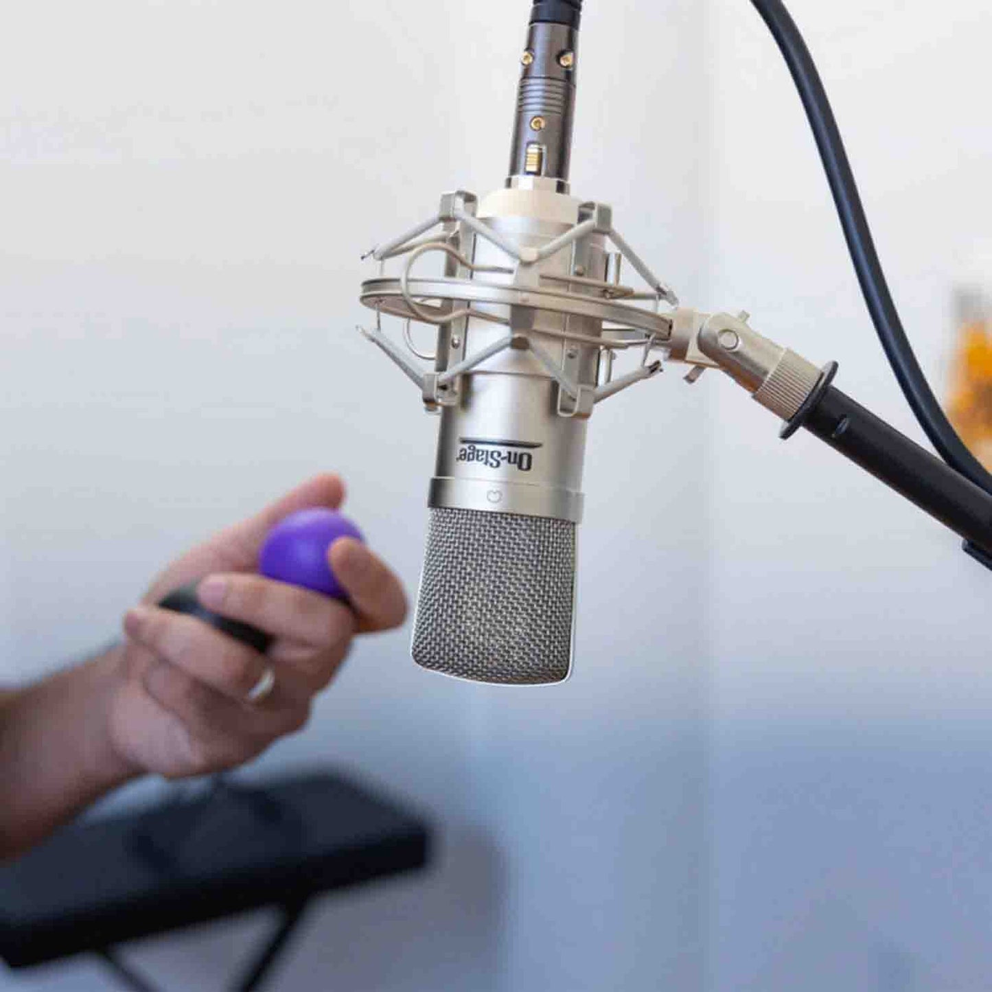 Onstage AS800 Large-Diaphragm Cardioid Condenser Microphone with Shock mount - Hollywood DJ