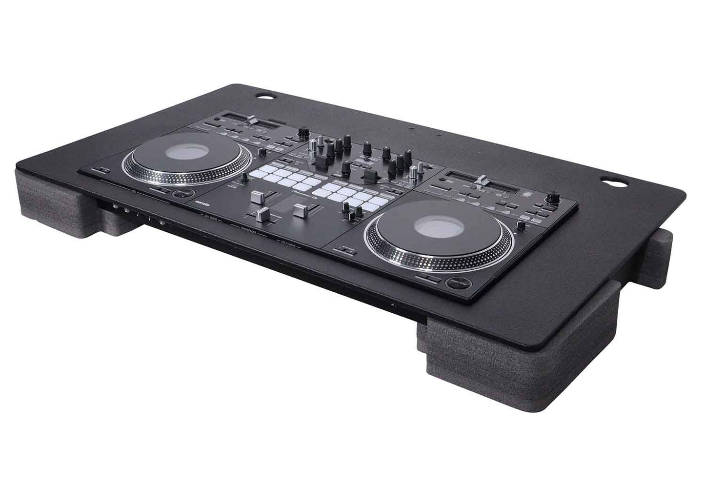 ProX Rev7 Control Tower Podium with 2x1U Rack Case DJ Package - Black - Hollywood DJ
