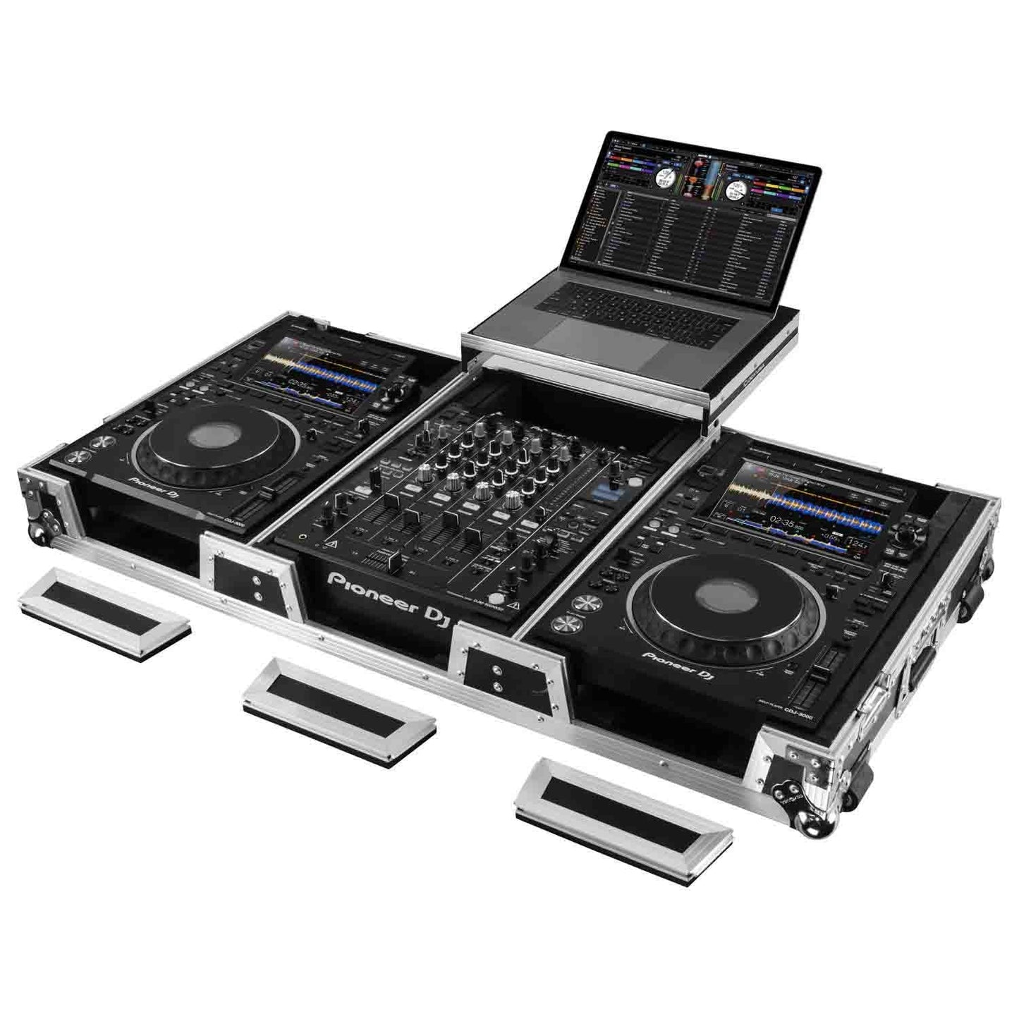 Open Box: Odyssey FZGS12CDJWXD2 Extra Deep DJ Coffin Case for 12″ Format DJ Mixer and Two Media Players with Glide Platform - Hollywood DJ