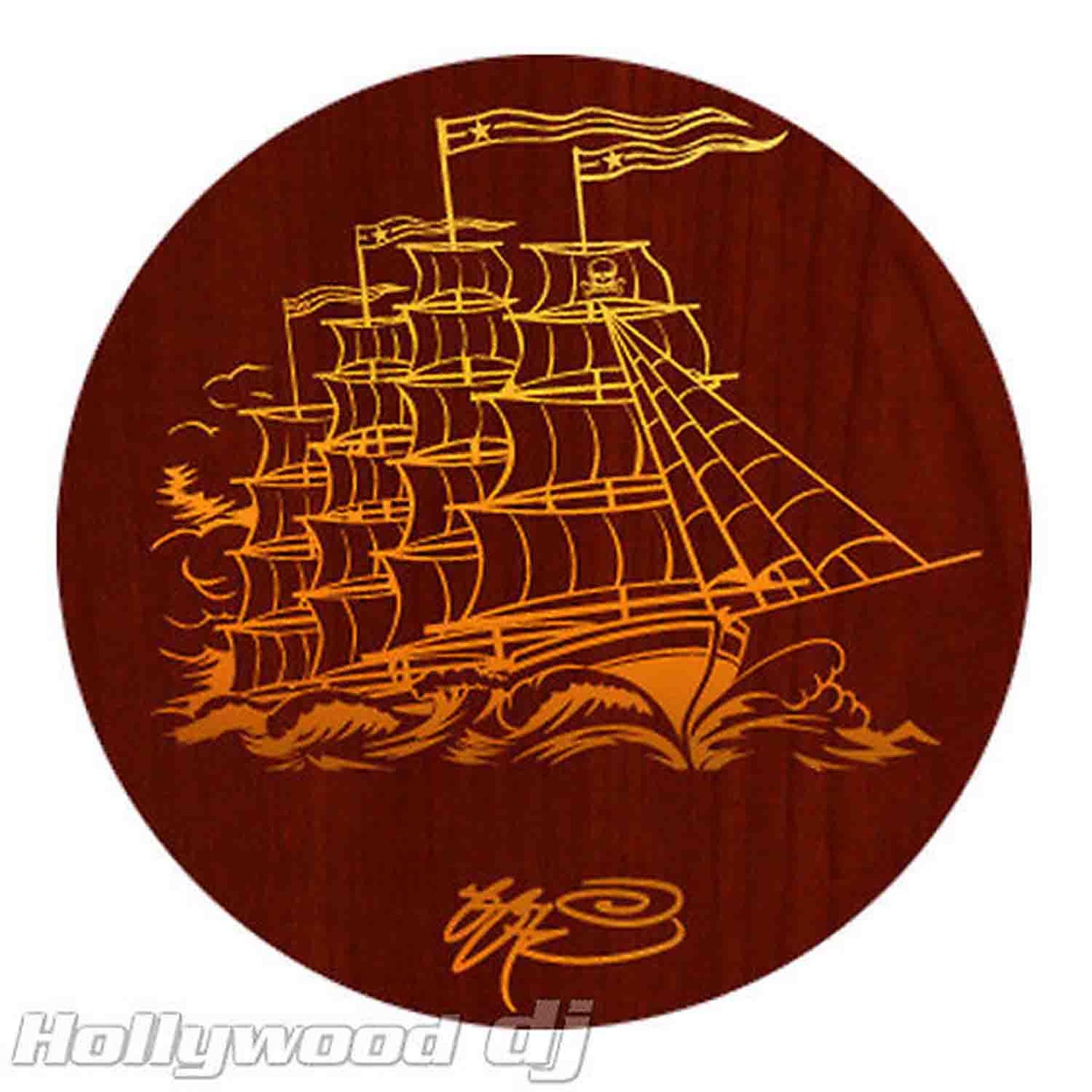 Sicmats DJ Turntable Slipmats 'WOODEN SHIP' By SSUR Sic Mats Slip Mats Rare - Pair - Hollywood DJ