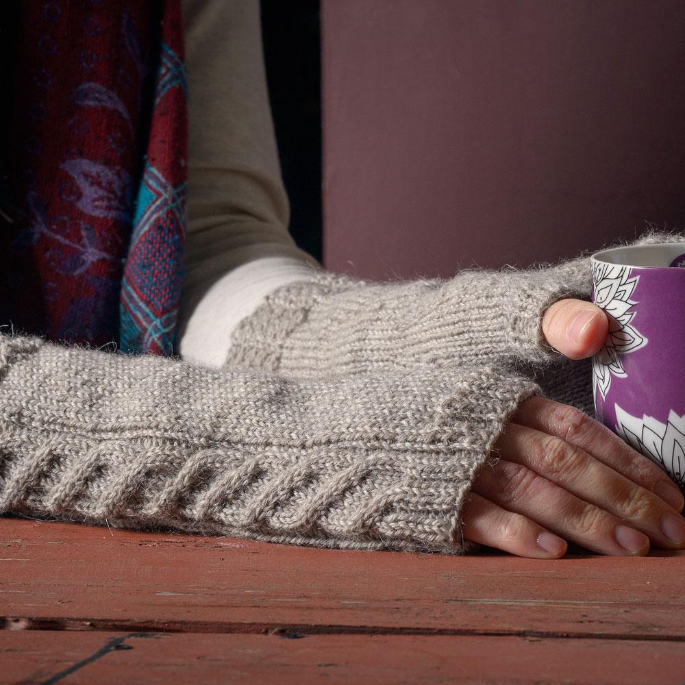 The Fibre Co. Foundations: Cumbria Fingering - Cable Wristwarmers (PDF Download)