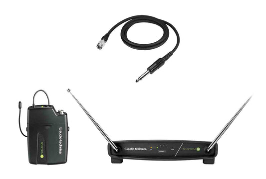 Audio Technica ATW-901A/G System 9 VHF Wireless Unipak System with AT-GcW Guitar, Instrument Input Cable - Hollywood DJ