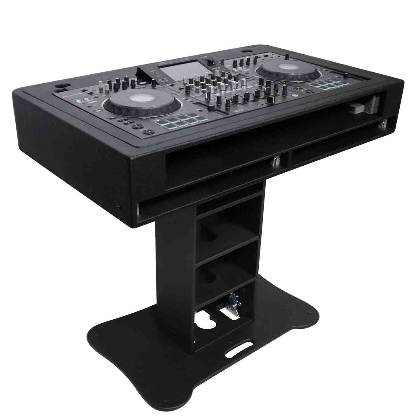 ProX XZF-DJCT BL 2U CASE Control Tower DJ Stand with 2x 1U Rack, Laptop Arm, and Travel Cases for Pioneer XDJ-XZ, DDJ-1000 SRT, RANE One and SX3 - Black - Hollywood DJ