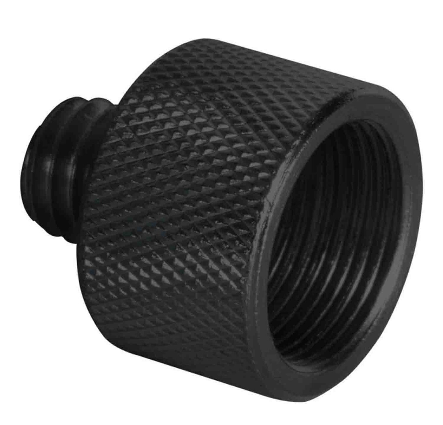Onstage MA-100B, 3/8 Inches Male to 5/8 Inches Female Mic Screw Adapter - Black - Hollywood DJ