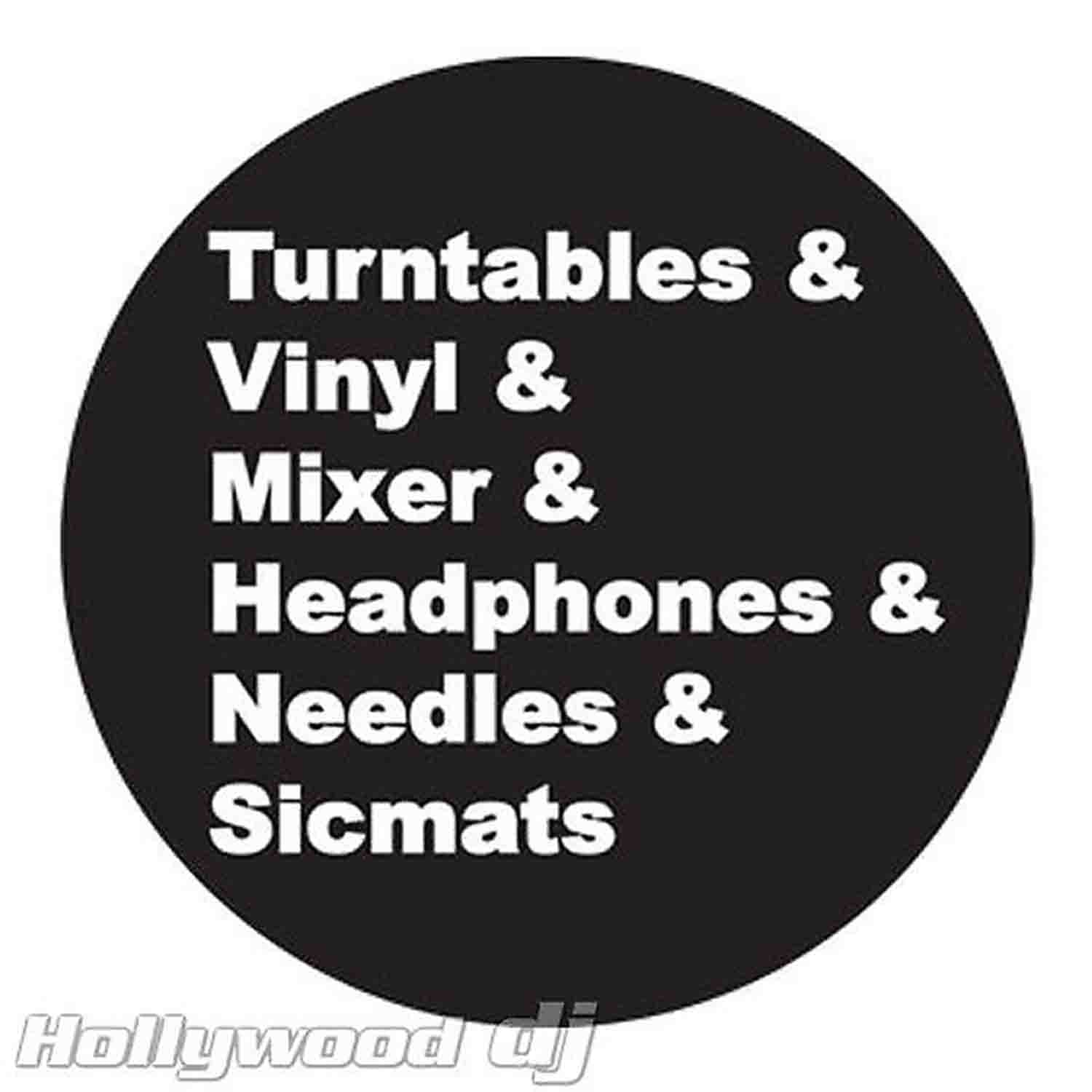 Sicmats DJ Turntable Slipmats 'ESSENTIALS' Slip Mat Set Sic Mats - Pair - Hollywood DJ