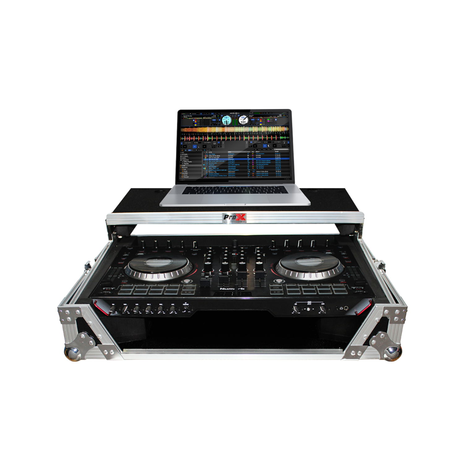 ProX XS-NS6IILT DJ Flight Case For Numark NS6II DJ Controller With Sliding Laptop Shelf - Hollywood DJ