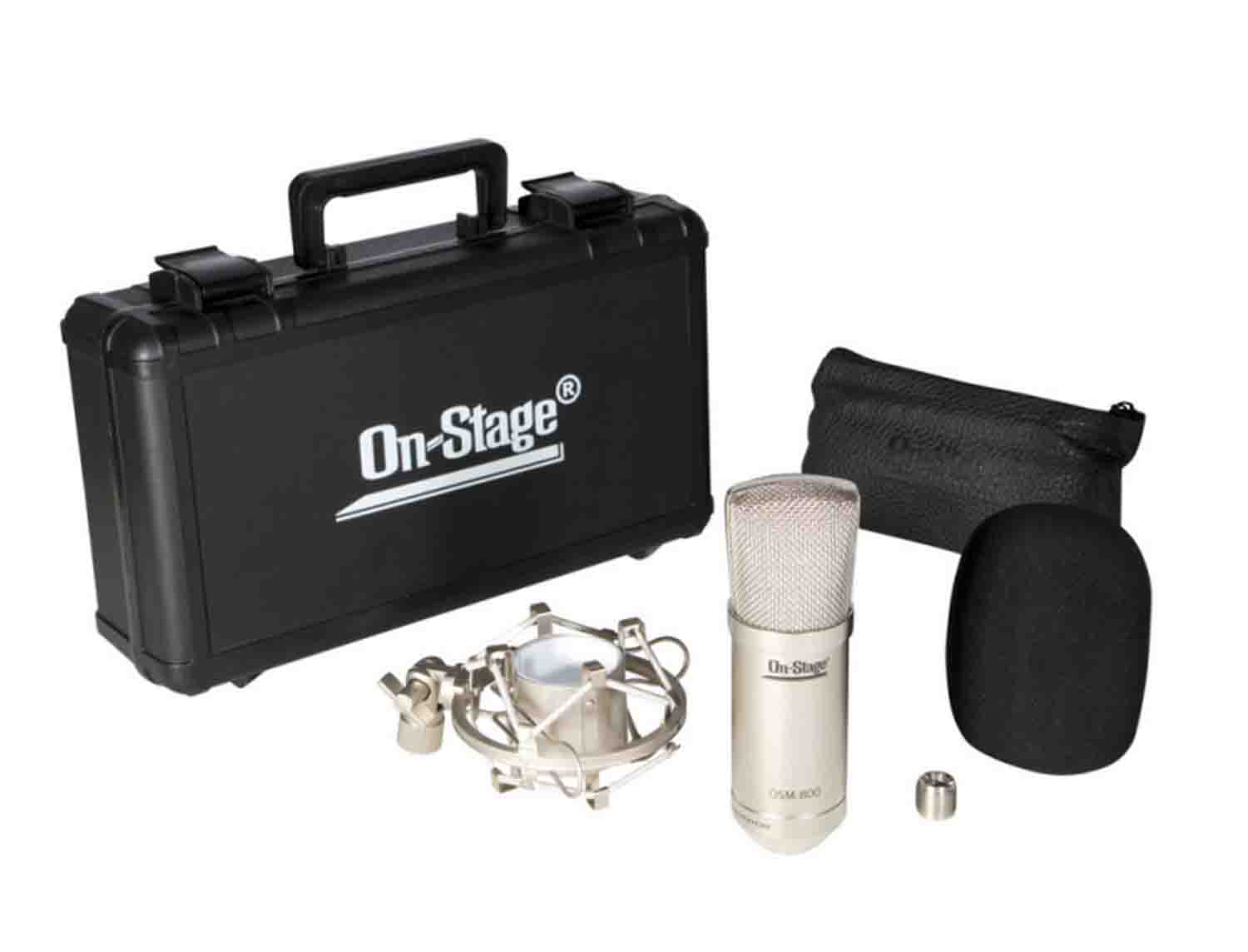 Onstage AS800 Large-Diaphragm Cardioid Condenser Microphone with Shock mount - Hollywood DJ
