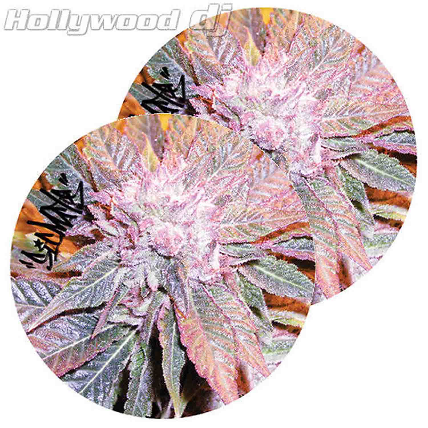 Sicmats DJ Turntable Slipmats 'KUSH' Sic Mats Slip Mat Set Scratch Pad Rare - Pair - Hollywood DJ