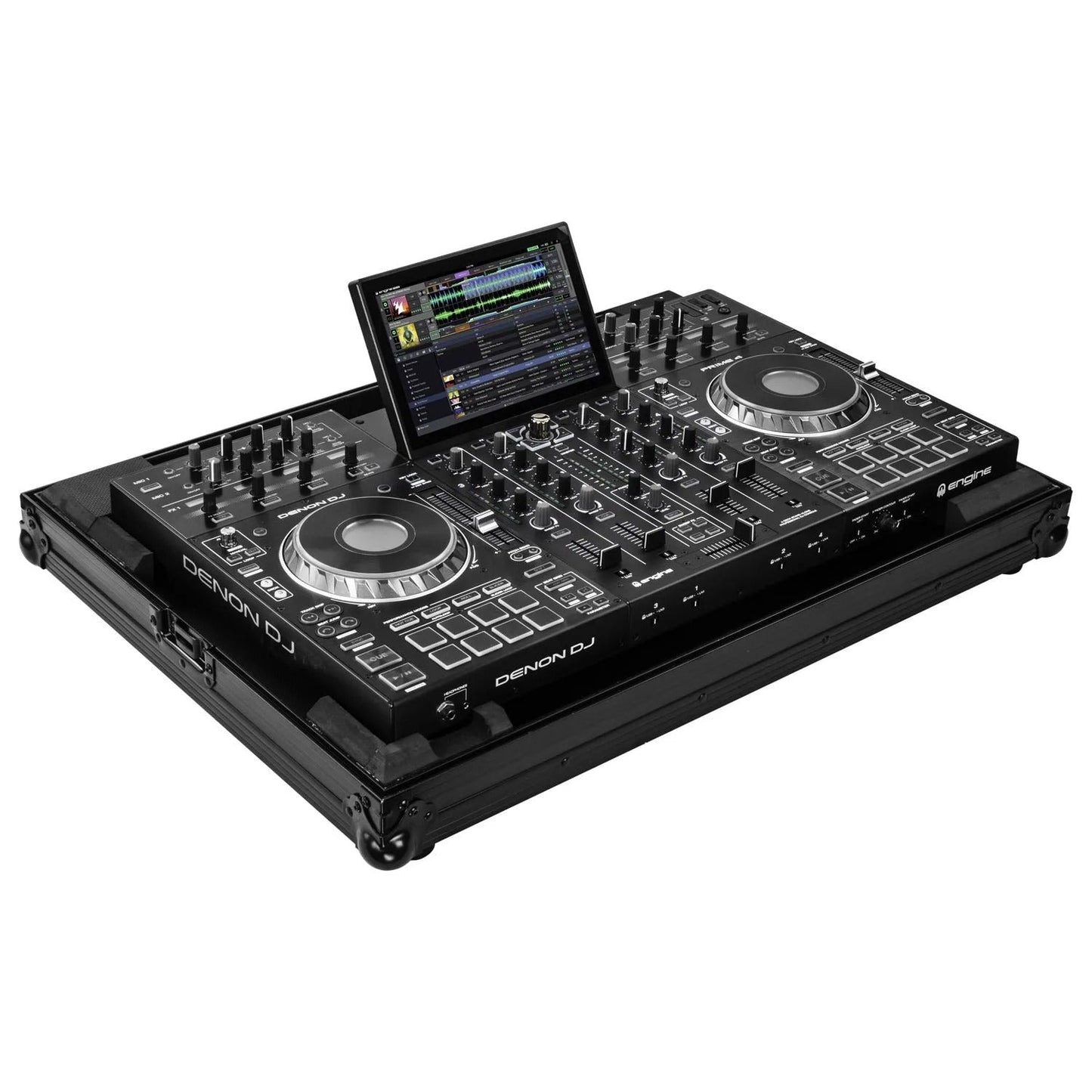 B-Stock: Odyssey FZDNPRIME4BL, Low Profile Flight Case for Denon Prime 4 Standalone DJ System - Black - Hollywood DJ