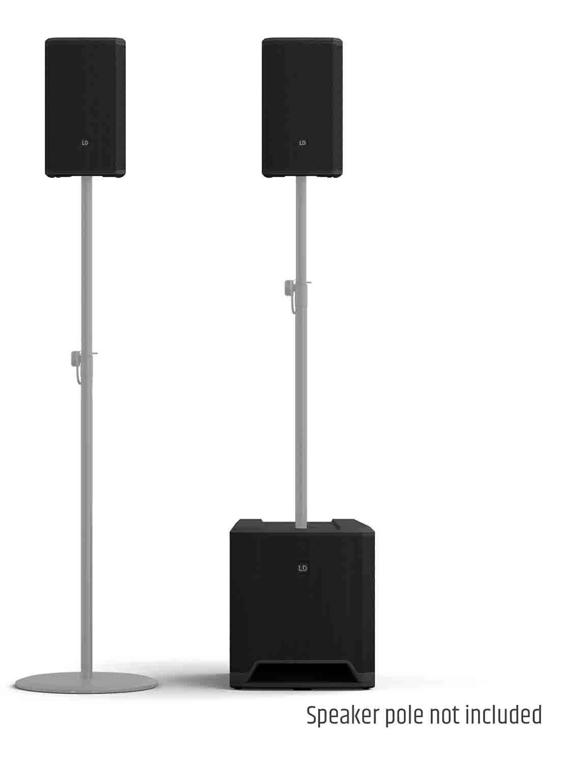 LD Systems DAVE 12 G4X Compact 2.1 Powered PA System with Bluetooth and Mixer - 750W RMS