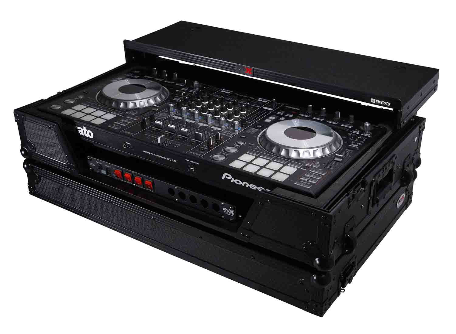 ProX XS-XDJXZ SZ WLTBL Flight Case for Pioneer XDJ-XZ DDJ-SZ2 Digital Controller with Laptop Shelf and Wheels - Black - Hollywood DJ