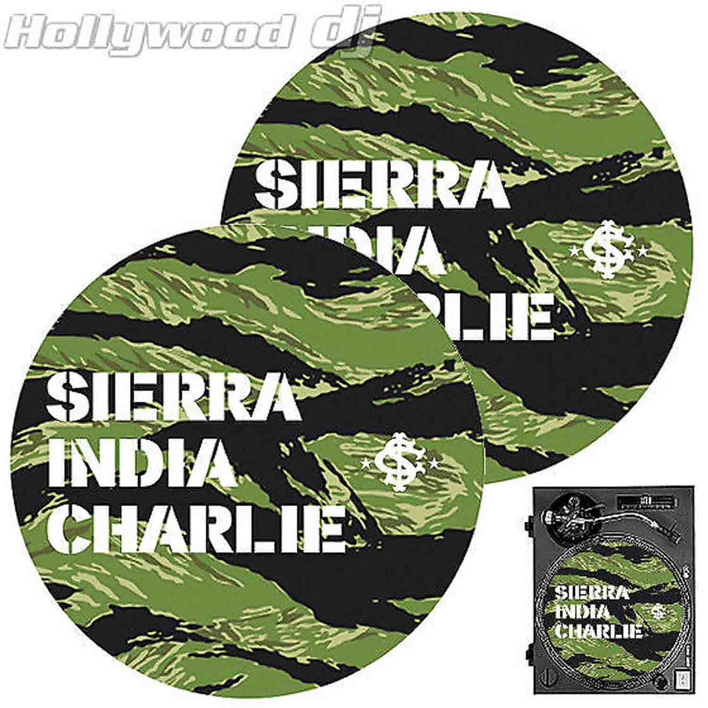 Sicmats DJ Turntable Slipmats 'PHOENETIC' Slip Mat Set Sierra India Charlie - Pair - Hollywood DJ