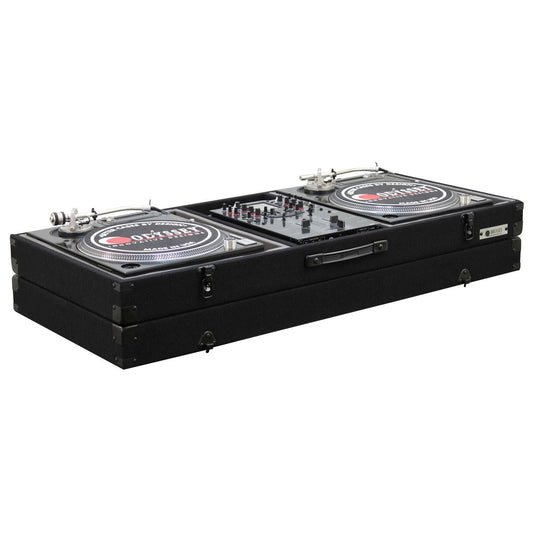 B-Stock: Odyssey CBM10E, Universal 10" Format DJ Mixer and Two Battle Position Turntables Carpet Coffin Case - Hollywood DJ