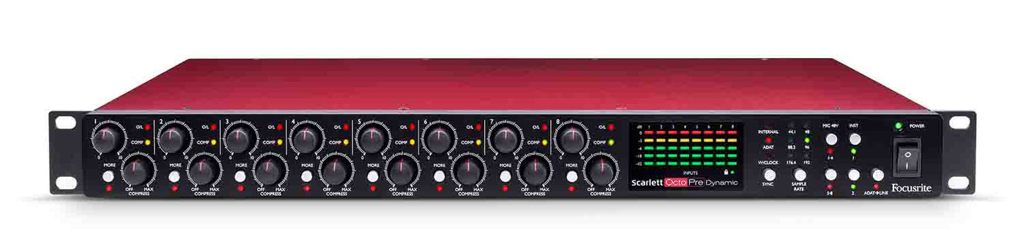 Focusrite SCARLETT-OCTOPRE-DYNA Dynamic Eight Channel Preamp and Interface - Hollywood DJ