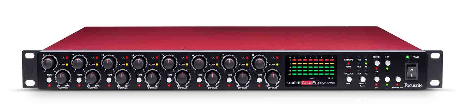 Focusrite SCARLETT-OCTOPRE-DYNA Dynamic Eight Channel Preamp and Interface - Hollywood DJ