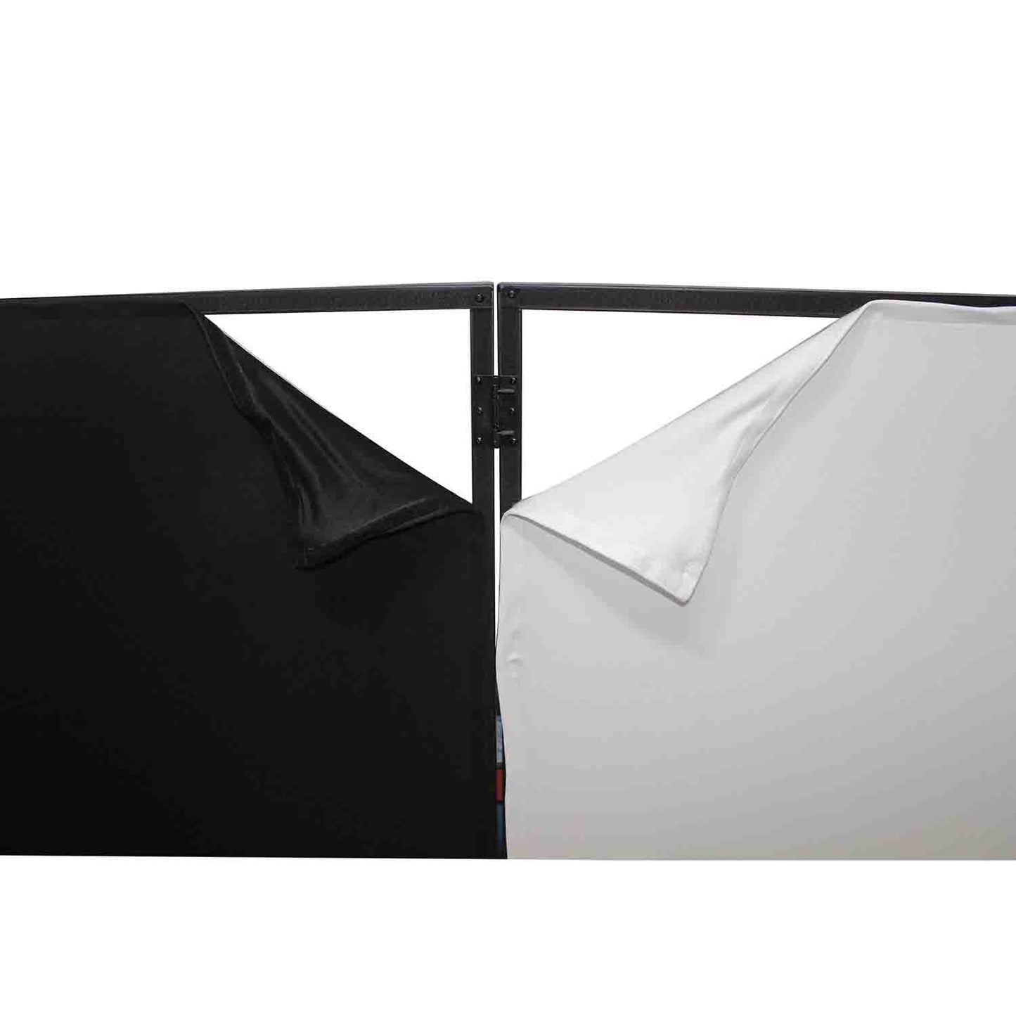 ProX XF-4X3048B MK2 Four Panel DJ Facade Black Collapse and Go Facade Panels with Carry Bag – Black/White Scrims - Hollywood DJ