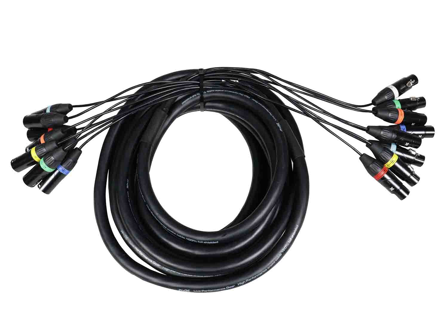 ProX XC-8XLR25 8-Channel XLR3F to XLR3M Balanced Snake Cable - 25 Feet - Hollywood DJ