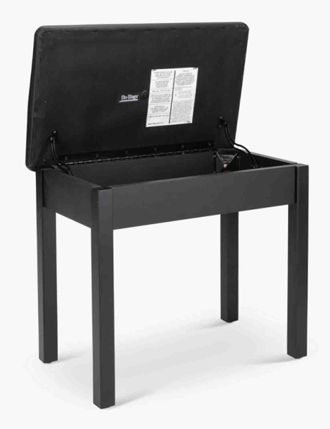 OnStage KB8902B Flip-Top Piano Bench with Music Compartment (Black) - Hollywood DJ