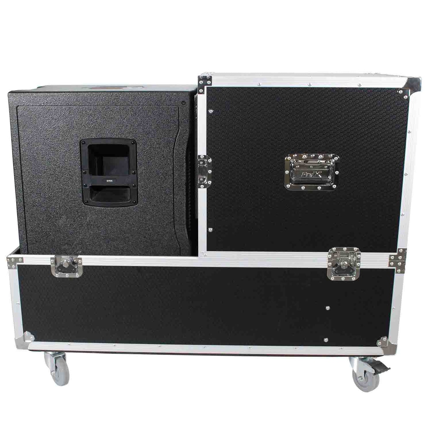 ProX X-RCF-EVOX12X2W ATA Flight Case for 2 RCF EVOX 12 Array Speakers with Wheels - Hollywood DJ