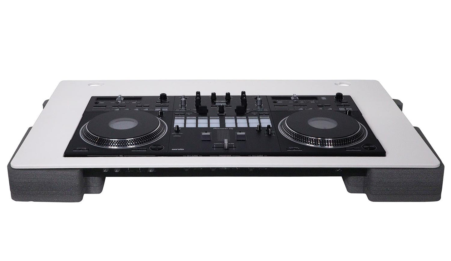 Prox Rev7 Control Tower Podium with Top Plate DJ Package - White - Hollywood DJ
