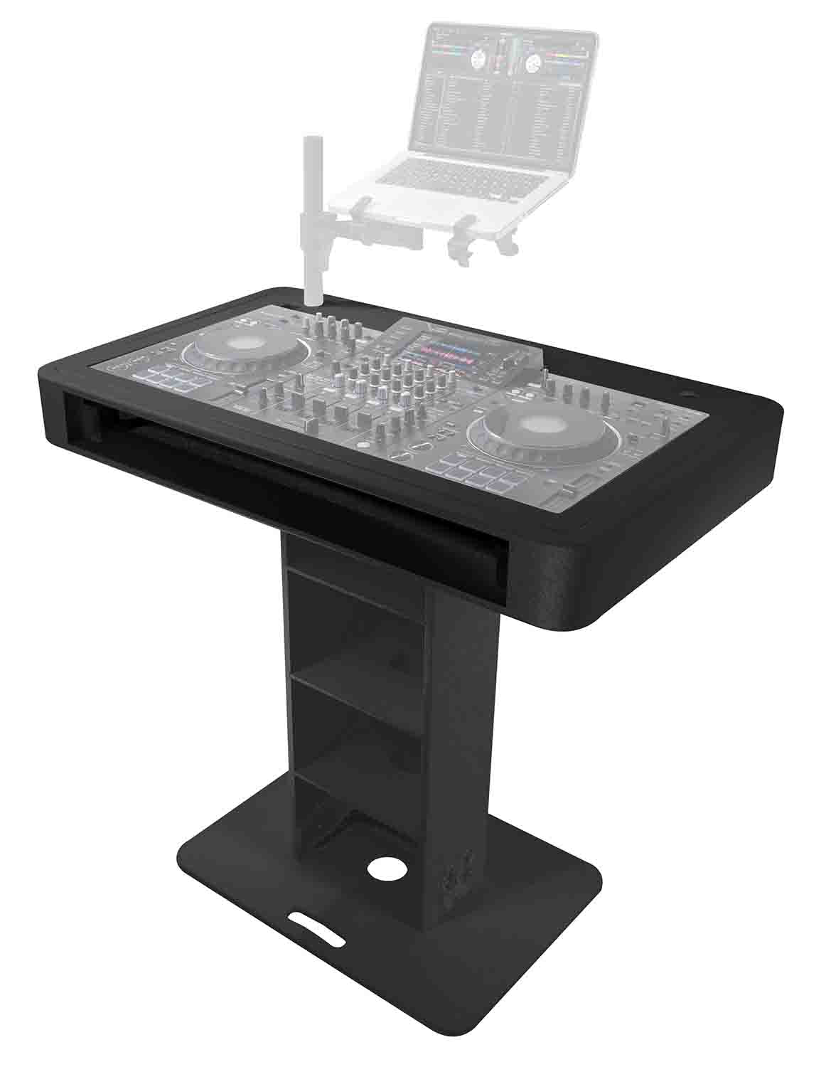 B-Stock: ProX XZF-DJCT BL CASE, Control Tower DJ Stand with Laptop Arm, Travel Hard Cases - Black Finish - Hollywood DJ