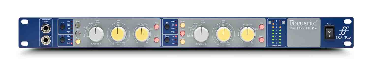 Focusrite Pro ISA Two Rackmount 2-Channel Microphone Preamp - Hollywood DJ