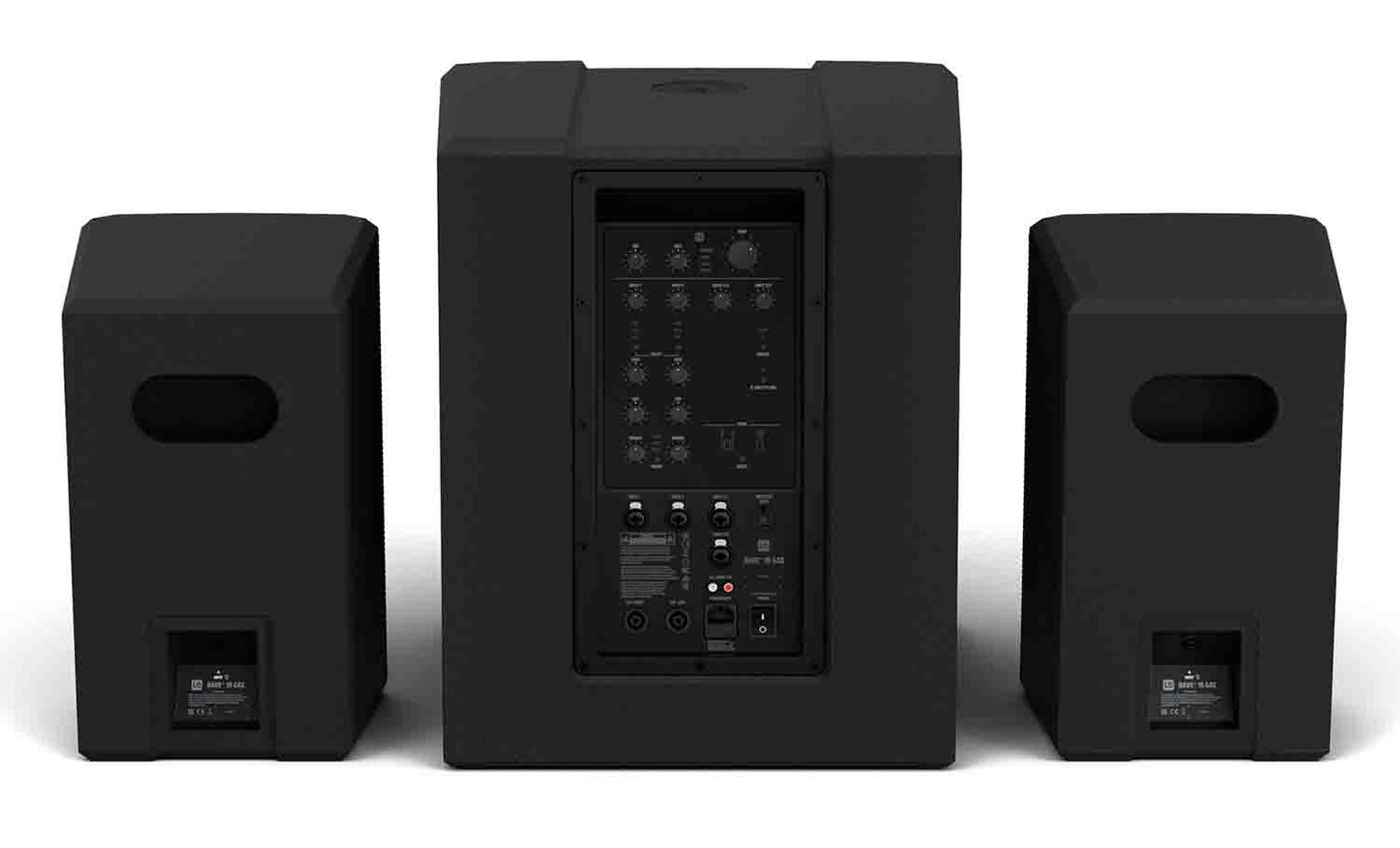 LD Systems DAVE 15 G4X Compact 2.1 Powered PA System with Bluetooth and Mixer - 1000W RMS
