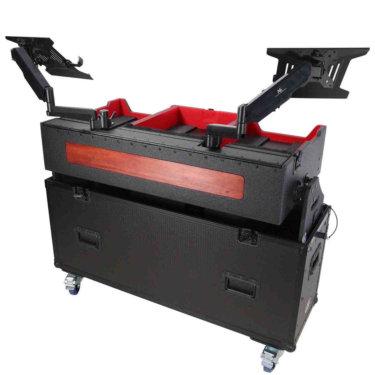 PROX XZF-CDM3K Flip-Ready Easy Retracting Hydraulic Lift Case for Pioneer CDJ-3000 and DJM-900 NXS2 System - Hollywood DJ